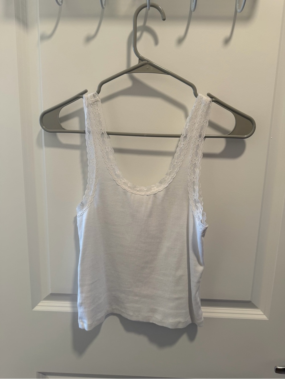 Abound White Lace-Trim Camisole Tank